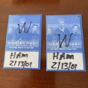 SoulDecision Concert Back Stage Passes